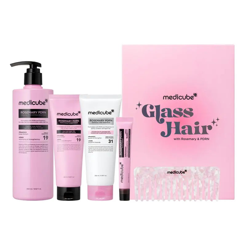 medicube Rosemary PDRN Scalp-to-Hair Strengthening Set | Includes Shampoo, Conditioner, Hair Mask, Scalp Serum | Hair Thinning Care Set for Dry & Oily, Damaged, Frizzy Hair, Oily Flaky-looking Scalp | Korea Hair Care