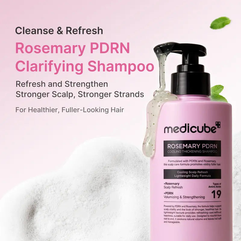 medicube Rosemary PDRN Scalp-to-Hair Strengthening Set | Includes Shampoo, Conditioner, Hair Mask, Scalp Serum | Hair Thinning Care Set for Dry & Oily, Damaged, Frizzy Hair, Oily Flaky-looking Scalp | Korea Hair Care