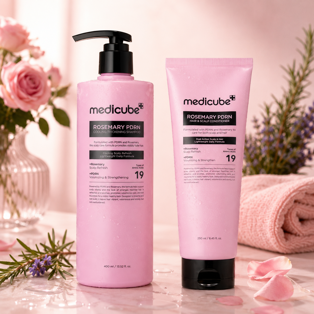 medicube Rosemary PDRN Scalp-to-Hair Strengthening Set | Includes Shampoo, Conditioner, Hair Mask, Scalp Serum | Hair Thinning Care Set for Dry & Oily, Damaged, Frizzy Hair, Oily Flaky-looking Scalp | Korea Hair Care